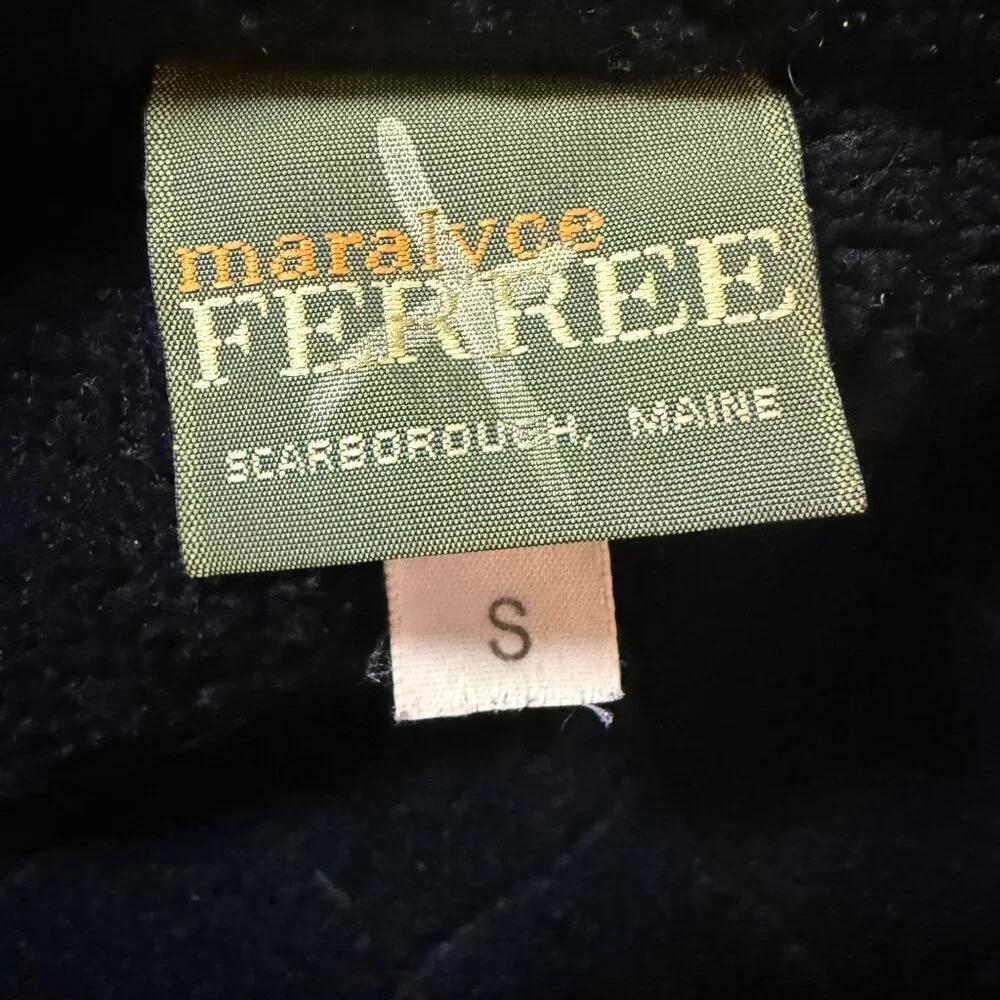 Maralyce Ferree Scarborough, Maine black button-down textured coat size small - Picture 8 of 10